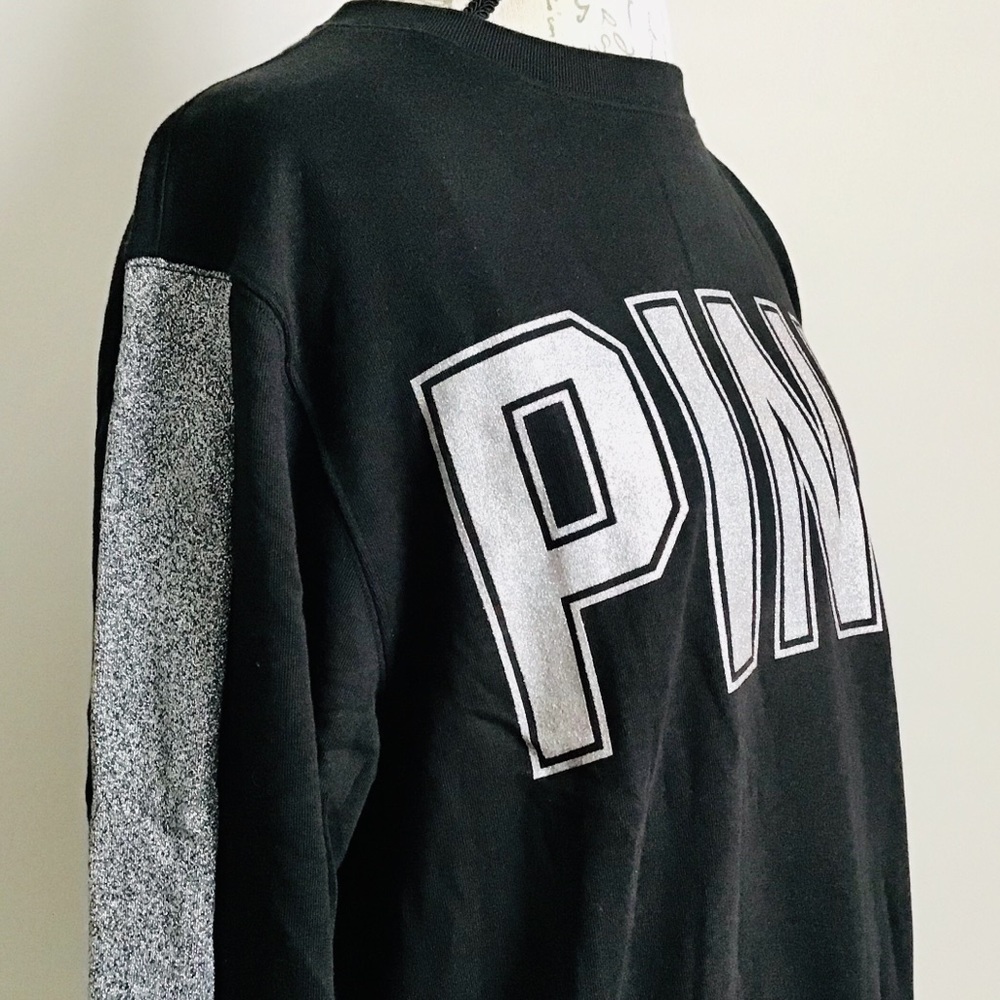 PINK VS Sequins Campus Crew Sweatshirt Top NWT - Picture 8 of 10